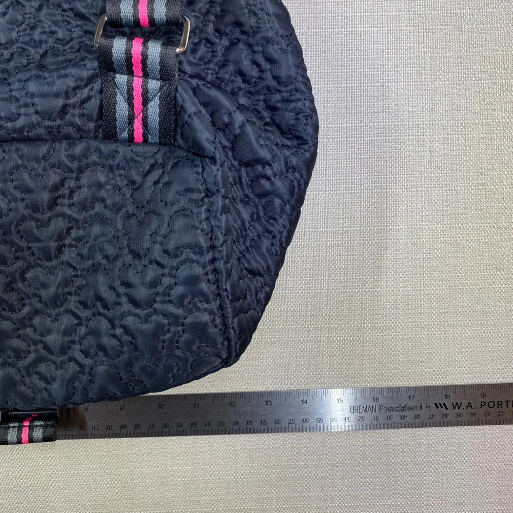 Disney Mickey Mouse Quilted Sling Backpack Black Pink Teardrop Bag